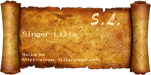 Singer Lilla névjegykártya